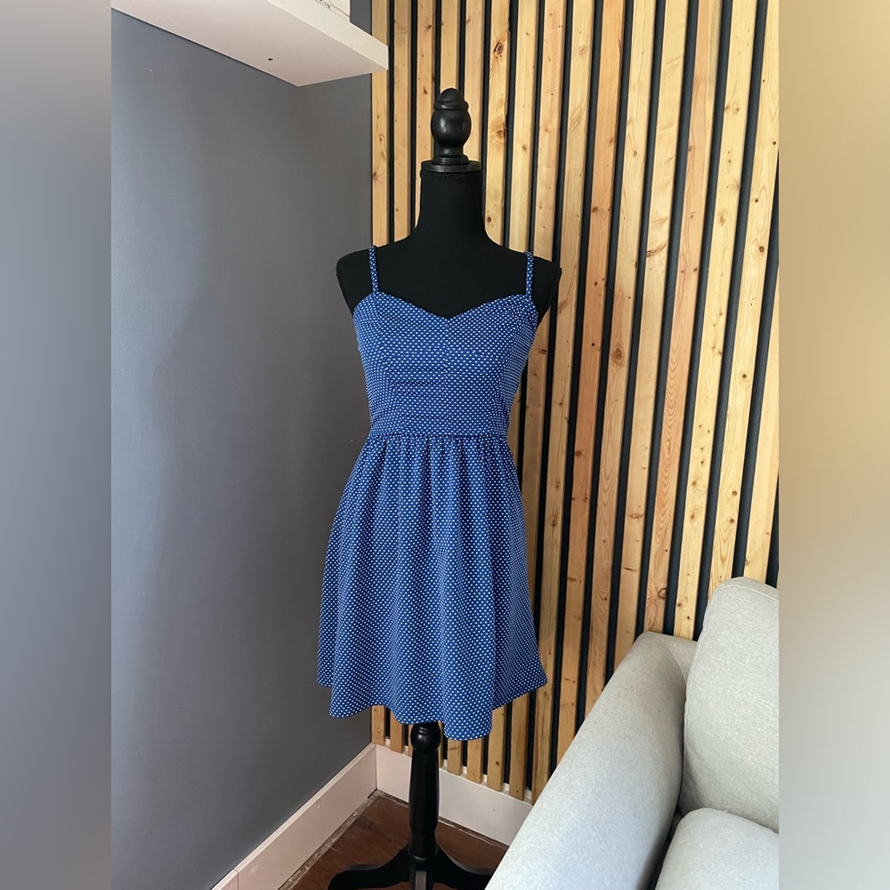 Charlotte Russe Blue Polka Dot Dress